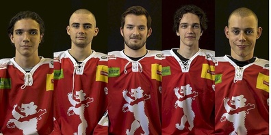Von links: Jan Scherle, Levon Kohler,  Yannick Hägele, Pascal Anderegg, Davide von Osterroht.