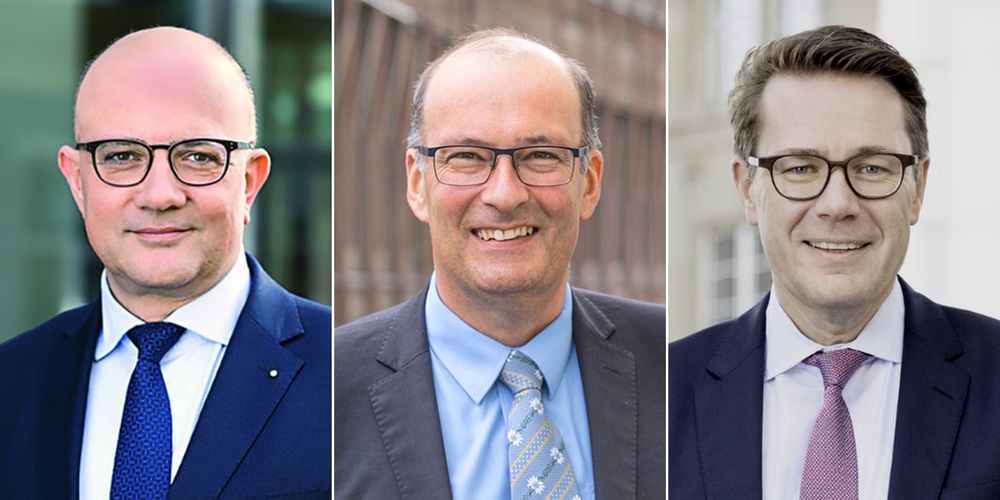 Die drei Bisherigen der St.Galler Mitte in Bern treten wieder an: (v.l.n.r.) Nationalräte Nicolò Paganini und Markus Ritter, Ständerat Beni Würth.