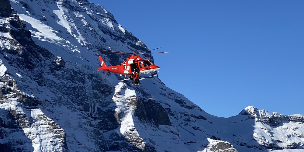 Die Rega an der Eiger-Nordwand.