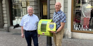 Romeo Bettini, Bereichsleiter Sicherheit & öffentlicher Raum (rechts) und Ernst Gründler, Präsident der Pro City Schaffhausen (links)