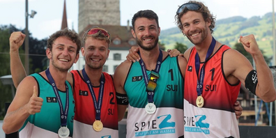 V.l.n.r. die erfolgreichen Schweizer: Yves Haussener, Florian Breer, Quentin Métral und Marco Krattiger.