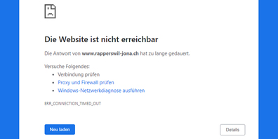 Diese Meldung erschien, wenn man am Samtagmorgen eine Gemeindewebseite im Linthgebiet anklickte.