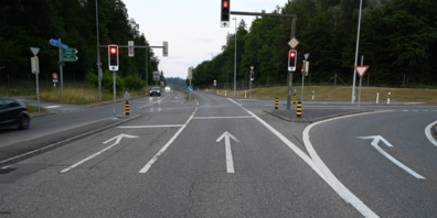 Am Lichtsignal kam es zur Kollision.