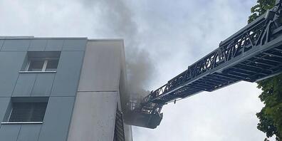 Die Freiwillige Feuerwehr holte die beiden Bewohner mit einer Autodrehleiter aus ihrer Zuger Wohnung im 5. Stock.