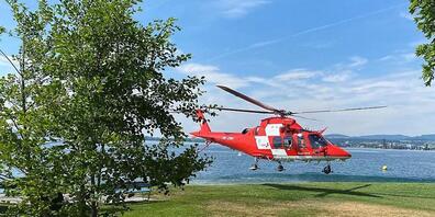 Die Rega flog das wieder atmende Mädchen vom Zugersee in ein ausserkantonales Spital.