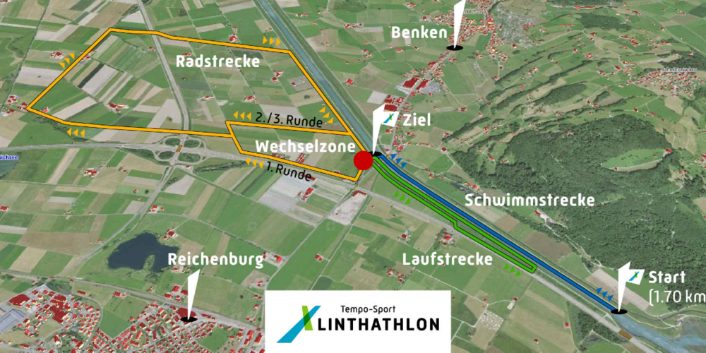 Übersicht der Radstrecke am Beispiel des Plans für Sprint Triathlon Altersklasse noDraft.