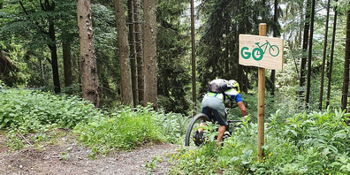 "Go" heisst: Hier darf man getrost mit dem Mountainbike runterbrettern.