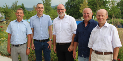v. l. Max Forster, Wil; Christian Gutmann, Zuzwil; Lucas Keel, Uzwil (Präsident); Roland Boller, St.Gallen; Stefan Frei, Schwarzenbach.