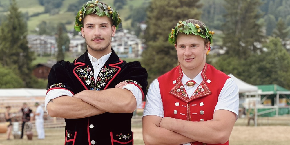 Die beiden Rheintaler Kranzgewinner Dean Burch (links) und Christian Gasenzer.