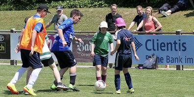 Das Kicken machte den Menschen mit Handicap einen Riesenspass