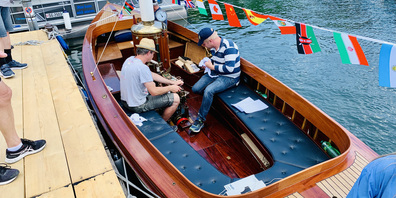Historische Zürichsee Boote im Hafen Rapperswil