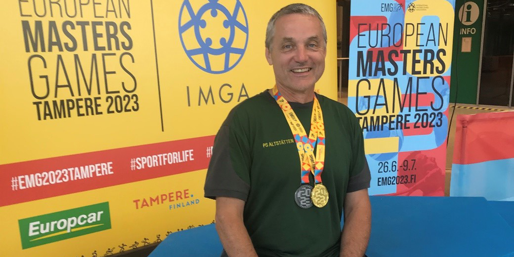 Hansruedi Götti: Der strahlende und wohlverdiente Medaillengewinner. 