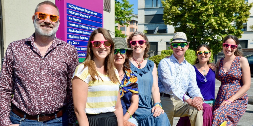 Kulturnacht-Team: (v.l.) Mark Wüst, Stadtmuseum, Flora Frommelt, Zeughausgarten, Francisca Moor, Fachstelle Kultur, Marion Lucas-Hirtz, Kinder- und Jugendarbeit, Christoph Steiner, Alte Fabrik, Dominique Sigg, Stadtbibliothek, Simone Kobler, Kunst(Zeug)Haus.