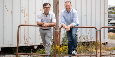 «Gründer» und Ideengeber für das Barcamp St.Gallen: Christoph Lanter (rechts) und Roger Tinner.