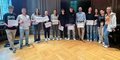 Die Ausgezeichneten des Journalismus Wettbewerbs «Scoop!» im Kulturmuseum St.Gallen.