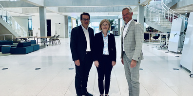 v.l.n.r.  Beni Würth, Ständerat SG, Präsident Kommission WBK; Esther Friedli, Ständerätin SG; Matthias Michel, Ständerat ZG.
