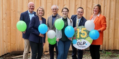 Auf der Stammliste der GLP Thurgau für die Nationalratswahlen 2023 kandidieren (von links): Stefan Leuthold, Nicole Zeitner, Ueli Fisch, Olivia Sommer, Marco Rüegg und Christina Pagnoncini.