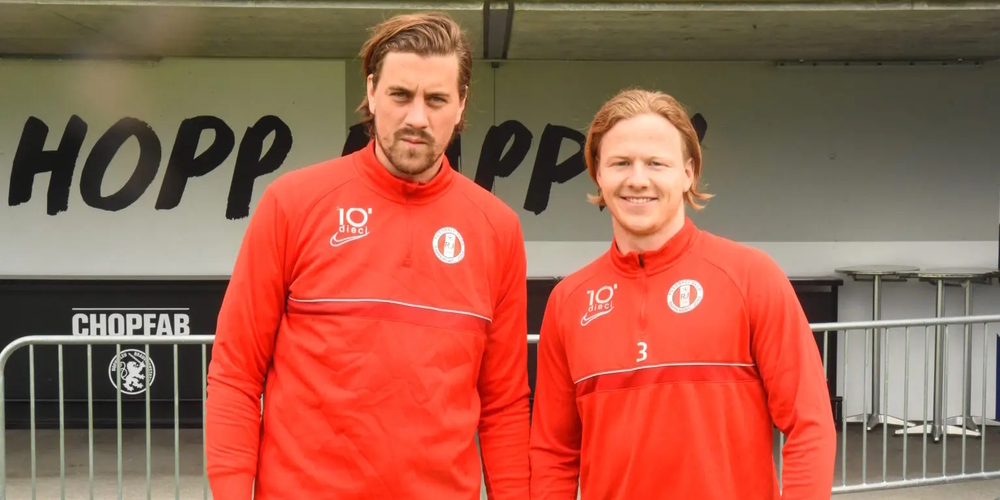 Das Kantonsderby am Samstag gegen SC Brühl wird für Goalie Diego Yanz (l.) und Defensivakteur Simon Rohrbach das letzte FCRJ-Heimspiel.