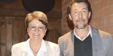 Marianne Zambotti-Hauser, Gewerbeverbandspräsidentin Bezirk Meilen, mit Daniel Rupf, Geschäftsführer OK Strassen-WM 2024.