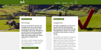 SVA: Eine eigens konzipierte Website für den Geschäftsbericht.