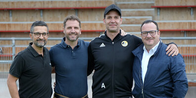 V.l.n.r. Veysel Özkul (Sportchef), Patrick Leuenberger (Assistent-Trainer), Antonio Convertito (Trainer) und Massimo Angelone (Präsident).