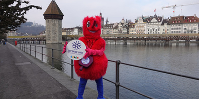  Als Höhepunkt des Tages wurde Wuli, das Maskottchen der Winteruniversiade, präsentiert.