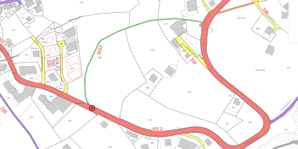 Die 2. Etappe der Rütibügel-Erschliessung beinhaltet ein Hochwasserschutzprojekt, ein Strassenprojekt und einen Sondernutzungsplan.
