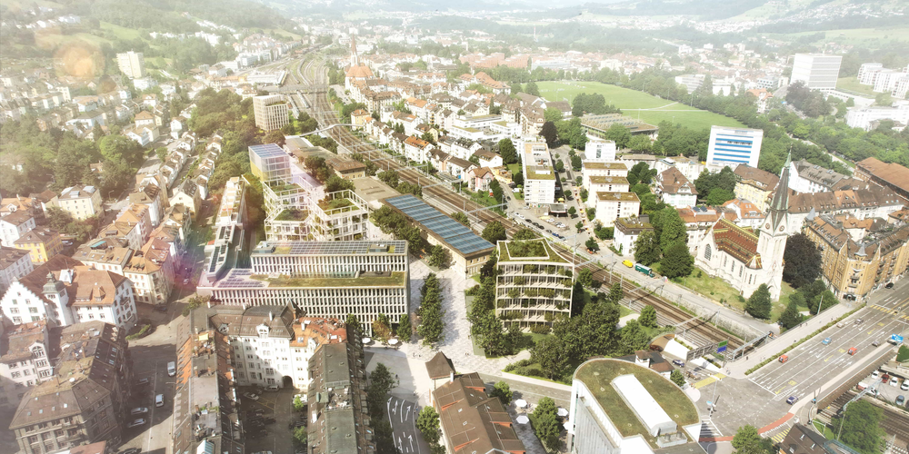 Visualisierungen Güterbahnhofareal.