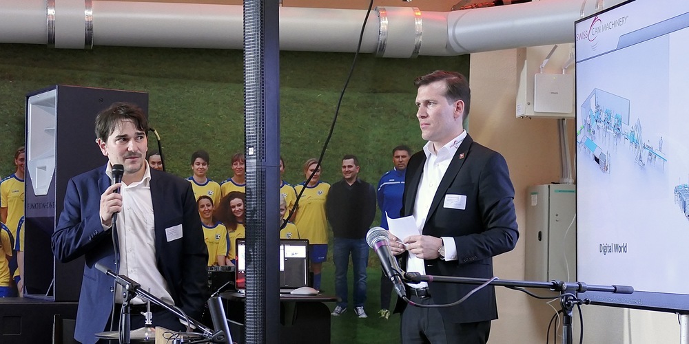 CTO Marc Grabher (li.) und CEO Michael Grabher bei der Firmenpräsentation