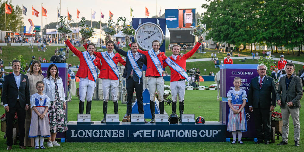 Unsere besten Glückwünsche gehen an die heimischen Siegerequipe mit Edouard Schmitz, Bryan Balsiger, Martin Fuchs und Steve Guerdat, angeführt vom Equipenchef Michel Sorg