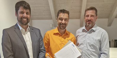 An der HV der Mitte Sargans: Markus Zai, Gianni Guagnano und Thomas Good (von links).