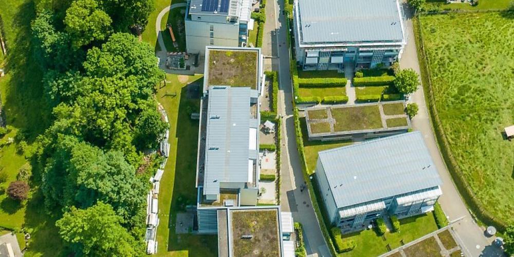 In der Wohnsiedlung "Russen" in St. Gallen entsteht derzeit die grösste Solaranlage innerhalb des Wohnbereichs der Stadt.