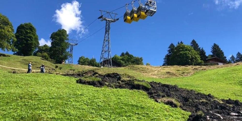 Das Gebiet in Braunwald, in dem es zu einem kleinen Erdrutsch kam.