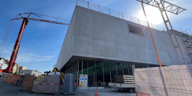 Noch ist die neue SGKB-Halle unfertig