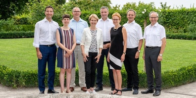 Von links: Andrea Caroni, Lisa Mazzone, Urs Martin, Brigitte Häberli-Koller, Werner Salzmann, Eva Herzog, Stefan Engler und Paul Roth trafen sich im Kanton Thurgau.