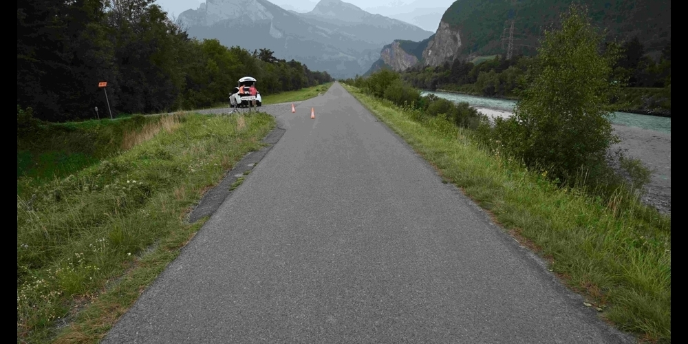 Hier auf dem Rheindamm bei Bad Ragaz ereignete sich der Unfall. 