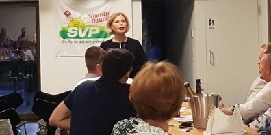 Prominente Rednerin: Ständerätin Esther Friedli begleitete den Wahlkampfauftakt der Schmerkner SVP.