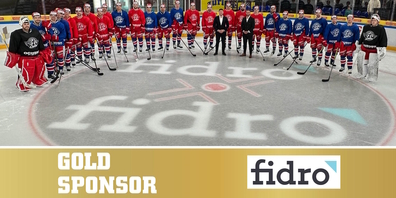 Neu etablierter Bullykreis auf dem Eisfeld als Symbol der Verbindung zwischen der Welt des Finanzwesens und dem Eishockey.