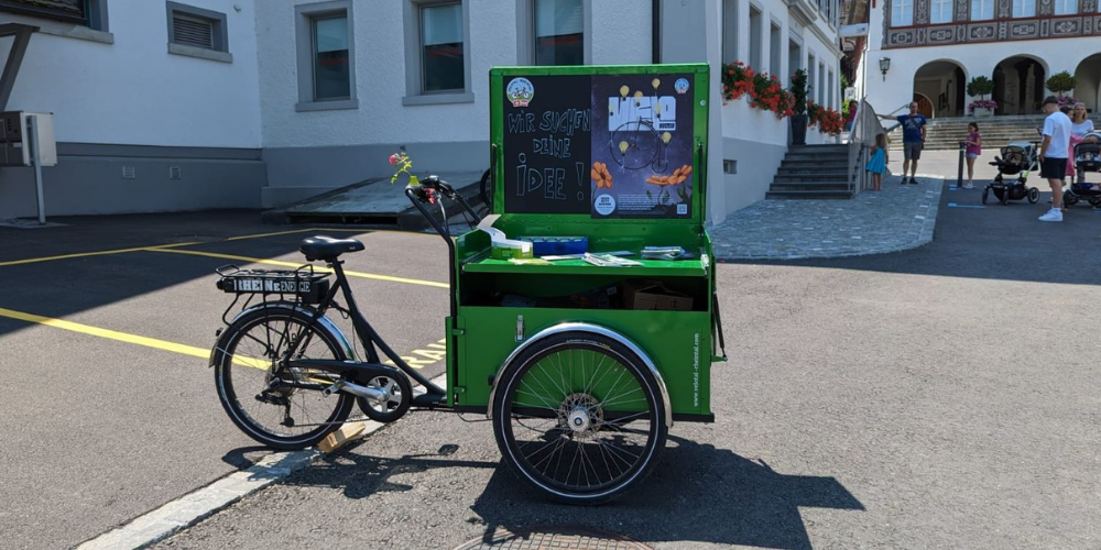 Das Velotal-Eventbike unterwegs für den Ideenwettbewerb.