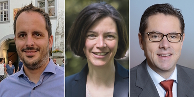 (v.l.n.r.) Im Vorfeld der SP-Nomination am Parteitag stellen sich Dario Sulzer, Bettina Surber und Guido Etterlin öffentlichen Hearings.