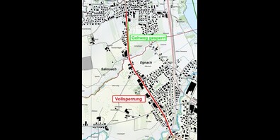 Karte der Vollsperrung zwischen Egnach und Salmsach.