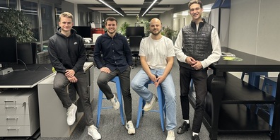 Das Storabble-Team: David Frehner, Jan Enderli, Alessio Sposato und Oliver Meyer
