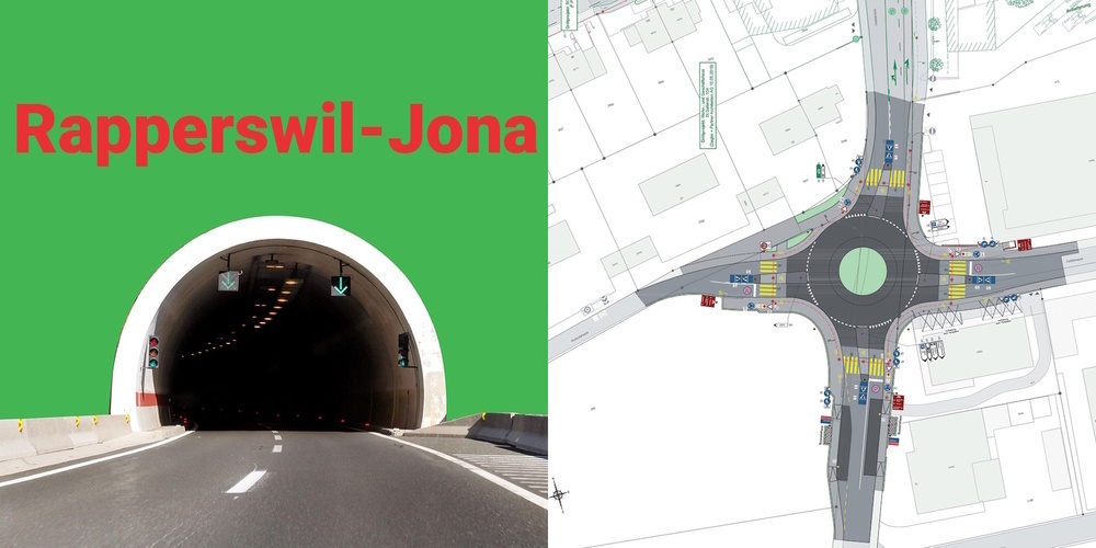 Ja für den Tunnel, nein zum Kreisel Feldlistrasse Porthof an der Bürgerversammlung vom 7. September.