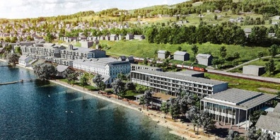 Der neue Seeuferpark. Illustration des Siegerprojekts.