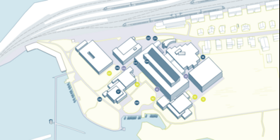 Ein Rundgang entlang von 17 Stationen auf dem Campus Rapperswil gibt mittels mobile device und virtueller Realität vor Ort einen 3D-Einblick in die Studienarbeiten. 