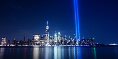 Lichtstrahl auf die Stelle, wo die Twin Towers standen. (Symbolbild)