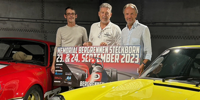 Fredy Alexander Lienhard, Claude Schönherr und Marco Werner freuen sich auf das Memorial Bergrennen.