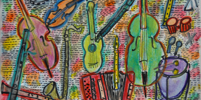 Die Winterthurer Künstlerin Katharina Rapp hat die Stimmung des Jubiläumskonzerts in einem Bild festgehalten.