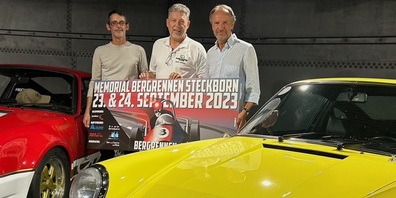 Von links: Fredy Alexander Lienhard, Claude Schönherr und Marco Werner freuen sich auf das Memorial Bergrennen.