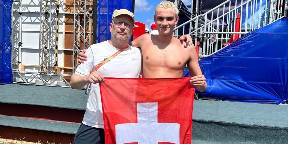 Christian Schreiber (rechts) mit Coach Gabriel Schneider. 